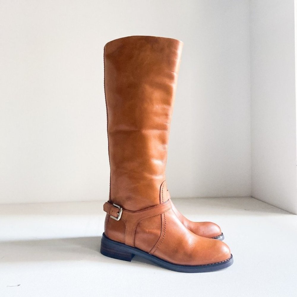 NEW Maxgreat Caramel Brown Knee High Leather Riding Boot 7